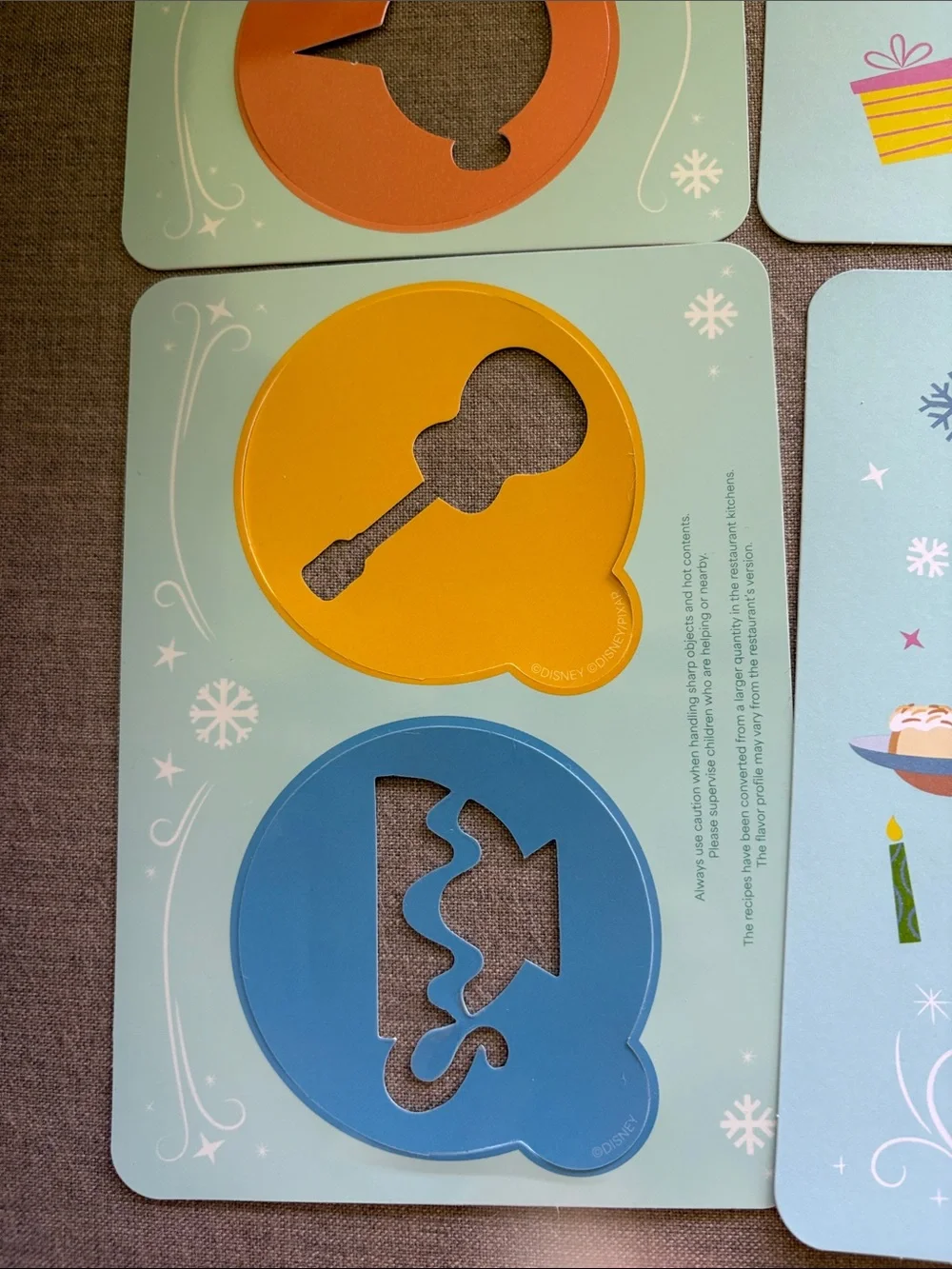Set of Disney postcard suitable for framing with recipes on the back